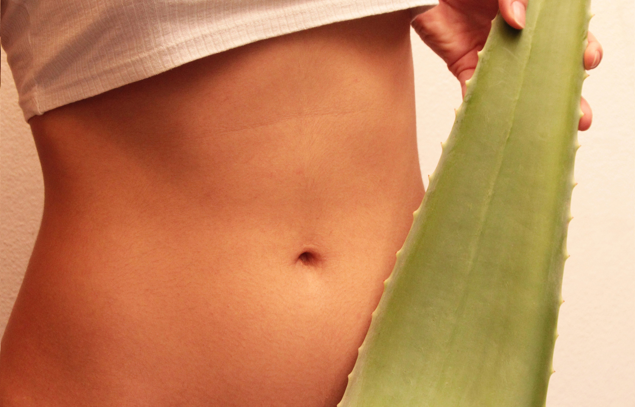 Reinigen Sie den Krper mit Aloe vera