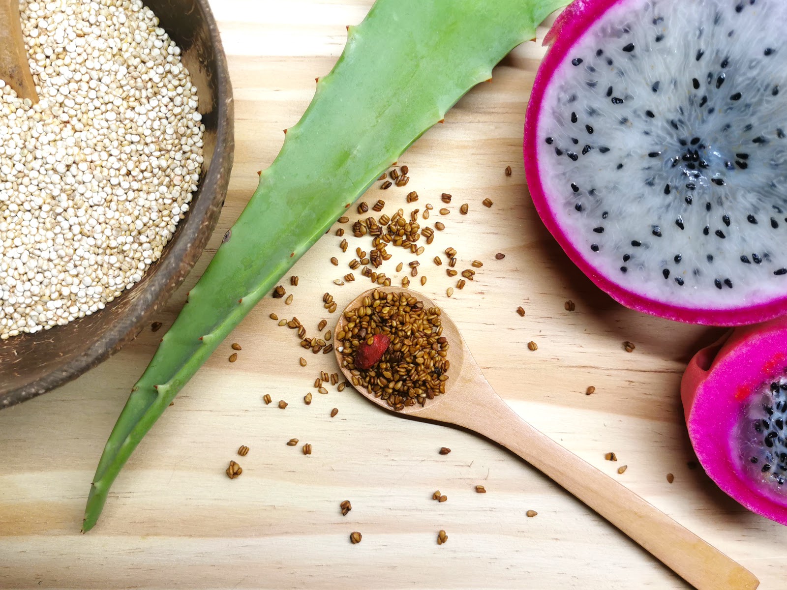 Superaliments : Baies de Goji, Pitaya, Spiruline, Quinoa